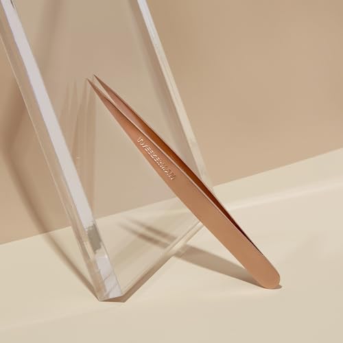 Tweezerman Stainless Steel Point Tweezer - Eyebrow Precision Tweezers, Facial and Ingrown Hair Removal (Rose Gold)