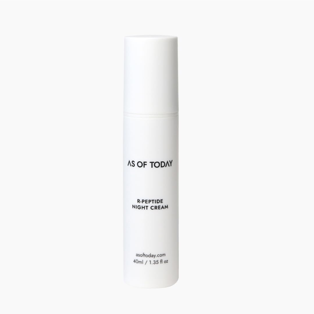 AS OF TODAY R Peptide Night Cream - Intensive Overnight Cream for Soothing, Comforting, Deep Hydration, Anti-Aging, Wrinkle Reduction with 1% Pure Peptide & 2% Niacinamide, Clean Beauty 1.35 fl oz.