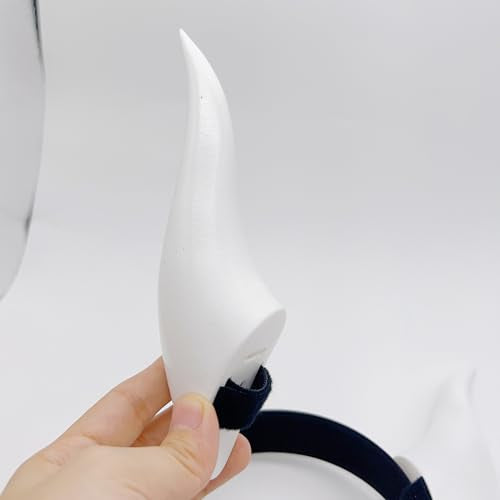 ATekatac Women Headband with 3D Devil Horns 3d Lightweight Devil Horns Headband (D White)