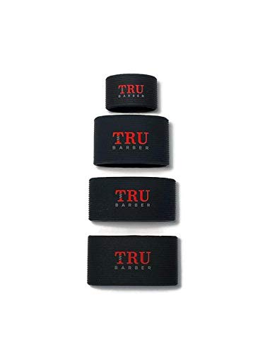 TRU BARBER clipper bands 4 PCS, clipper sleeve for barbers, clipper sleeve for barber tools, non slip, heat resistant (Black)
