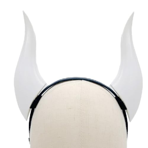 ATekatac Women Headband with 3D Devil Horns 3d Lightweight Devil Horns Headband (D White)