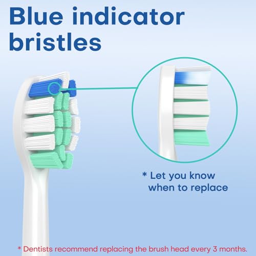 BOVVSLE Replacement Toothbrush Heads for Philips Sonicare, Replacement Brush Head Compatible with Sonicare (Click-On) Toothbrush, 6 Pack