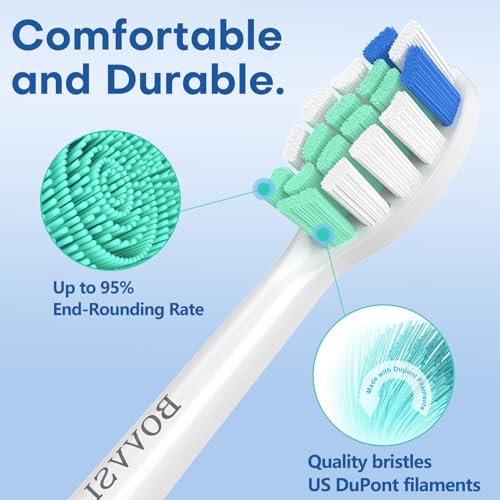 BOVVSLE Replacement Toothbrush Heads for Philips Sonicare, Replacement Brush Head Compatible with Sonicare (Click-On) Toothbrush, 6 Pack