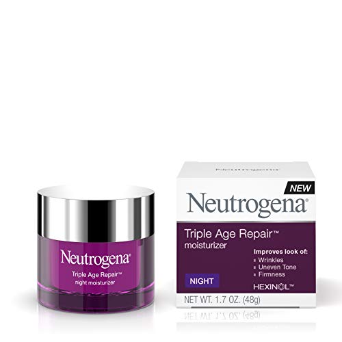 Neutrogena Triple Age Repair Anti-Aging Night Cream with Vitamin C; Fights Wrinkles & Evens Tone, Firming Anti-Wrinkle Face & Neck Cream; Glycerin & Shea Butter, 1.7 oz