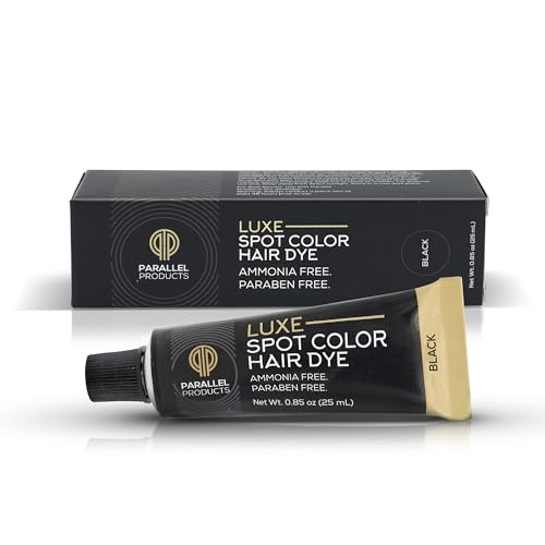 Parallel Products - Luxe Color (Black) - Cream Hair Dye - 25mL - Tint for Professional Spot Coloring - Covers Grey Hair - Root Touch-Up