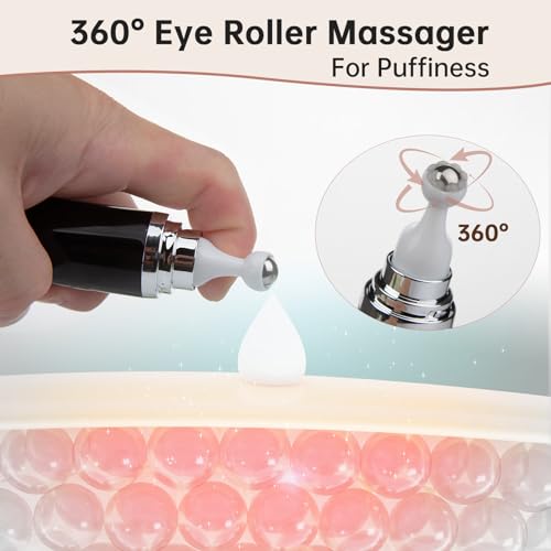 Caffeine Eye Cream for Puffiness & Dark Circles, Under Eye Cream for Puffy Eyes, Eye Bags & Wrinkles, 1 PCS Anti Aging Eye Serum with Under Eye Roller, Reduces Fine Lines & Moisturize Skin.