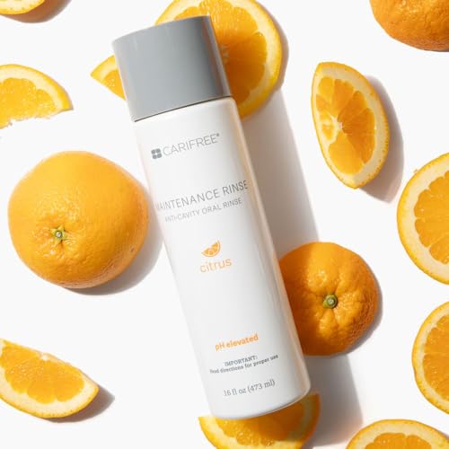 CariFree Maintenance Rinse (Citrus): Fluoride Mouthwash | Dentist Recommended Anti-Cavity Rinse | Xylitol | Neutralizes pH | Freshen Breath | Cavity Prevention | Alcohol Free