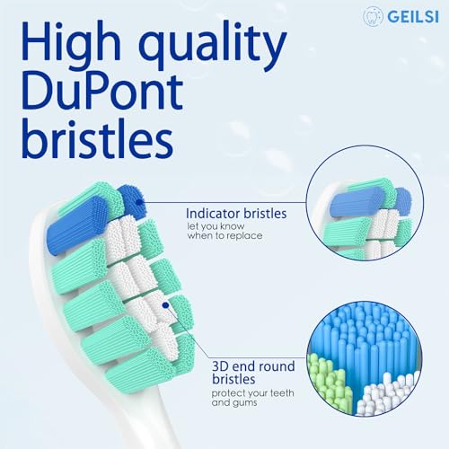 Replacement Heads for Philips Sonicare - Compatible with Toothbrush Electric C1,C2,C3,4100,G2,G3,W3,DiamondClean 9500,ExpertClean 7500,FlexCare,HealthyWhite,ProtectiveClean 5100,6100-8 Packs