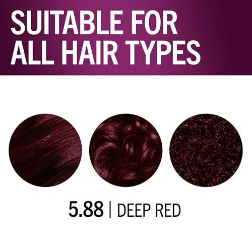 Schwarzkopf Keratin Color Permanent Hair Color, 5.88 Deep Red, 1 Application - Professionally Inspired Permanent Hair Dye, for up to 80% Less Breakage vs Untreated Hair and up to 100% Gray Coverage