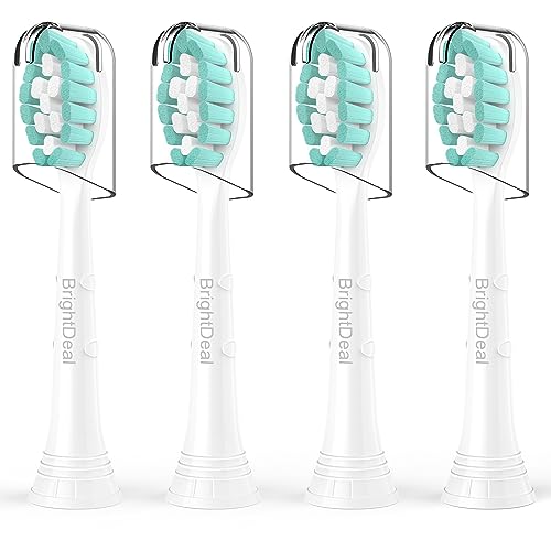 BrightDeal Replacement Toothbrush Heads for Philips Sonicare ProtectiveClean 4100 5100 6100 DailyClean DiamondClean EasyClean PowerUp Plaque Control C2 G2 HX6817/01 HX6857/11 White&Black, 4 Pack