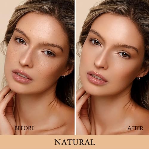 Air Cushion CC Cream Mushroom Head Foundation, Moisturizing BB Cream Makeup Long Lasting Matte Concealer (2 PCS Natural)