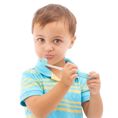 TEKINGMU 3 Sided Toddler Toothbrush, Soft Bristles Kids Toothbrush, Autism Sensory Toothbrush, 3 Sided Toothbrush Kids Silicone Elastic Brush Heads Gentle Clean Each Tooth