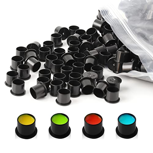 Tattoo Ink Caps Cups Small - Autdor 1000Pcs Tattoo Caps Cups with Base Disposable Pigment Cups Microblading Makeup Tattoo Ink Cups with Base Pigment Ink Caps 11mm Small for Tattoo Supplies