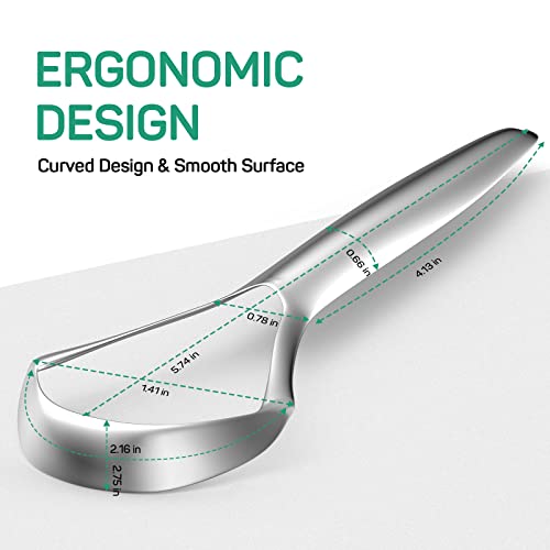 RONAVO Tongue Scraper for Adults (3 Pack), Reduce Bad Breath, Metal Tongue Scraper, Easy to use & Clean, with Travel Case for Home, Travel and On-the-Go