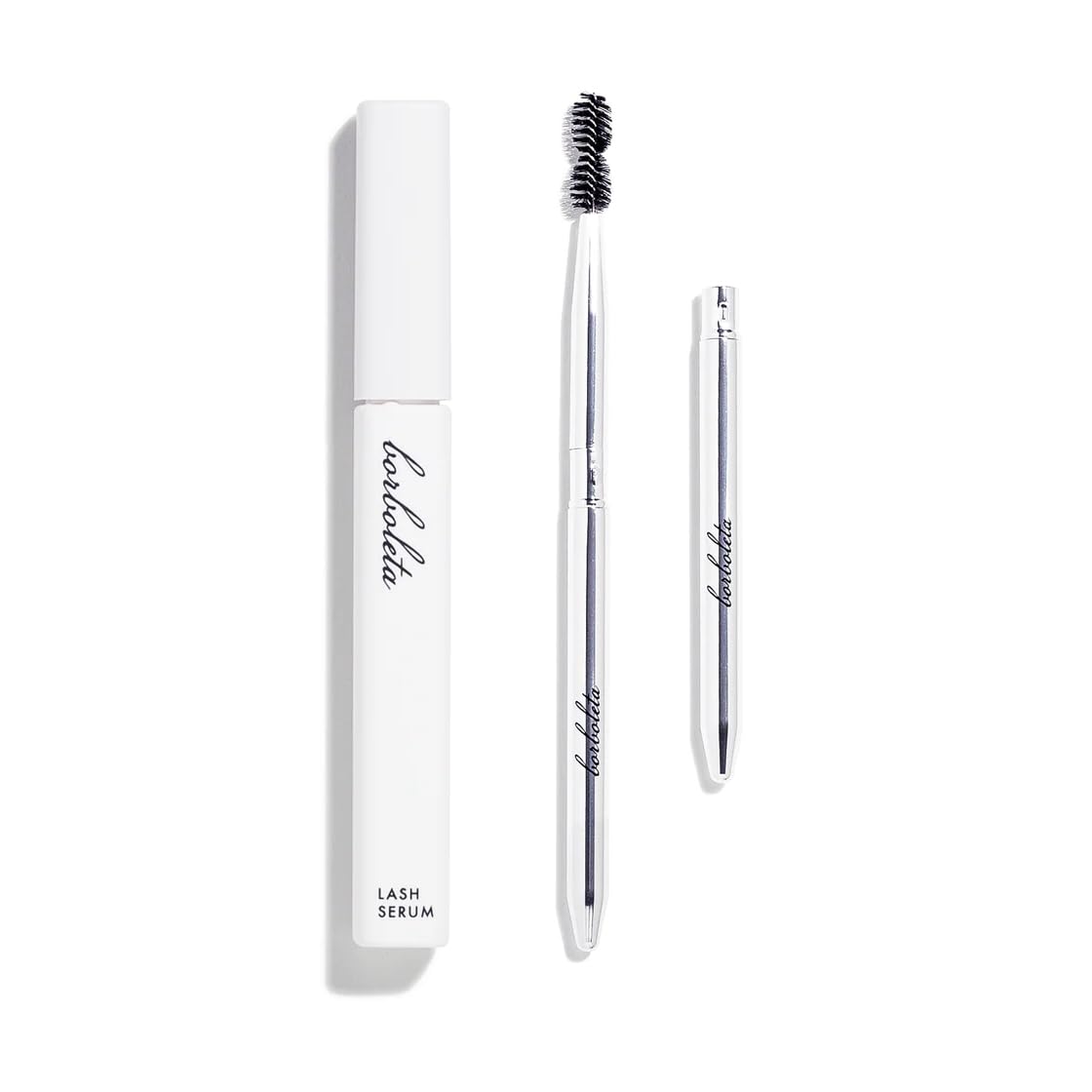 Borboleta Lash Serum - Eyelash Serum for Longer, Thicker, and Fuller Looking Lashes - Full Size Lash Serum and Fluff Up Lash Wand for Lash Touch Up