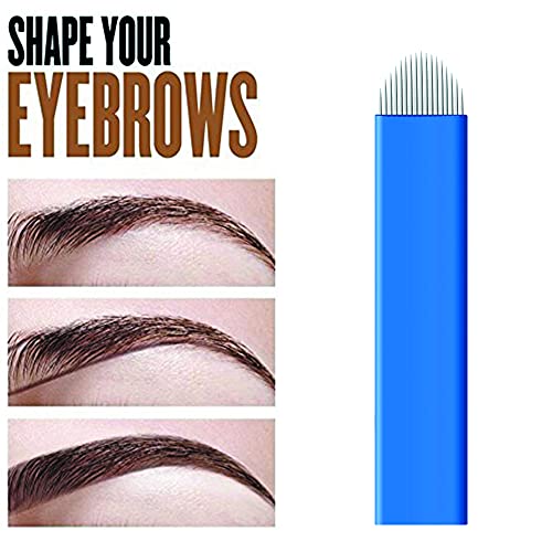 Pinkiou 12 Pin Eyebrow Tattoo Needles Microblading Needles For Microblading Pens (Pack of 50)