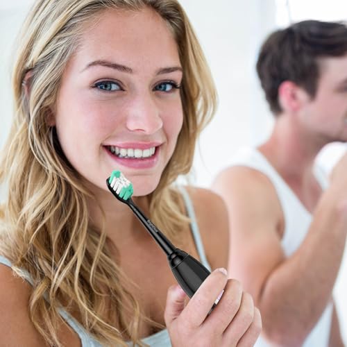 BrightDeal Replacement Toothbrush Heads for Philips Sonicare ProtectiveClean 4100 5100 6100 DailyClean DiamondClean EasyClean PowerUp Plaque Control C2 G2 HX6817/01 HX6857/11 White&Black, 4 Pack