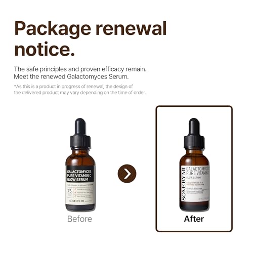 SOME BY MI Galactomyces Pure Vitamin C Glow Serum - 1.01Oz, 30ml - Korean Vitamin C Face Serum for Glow Glass Skin - Dark Spot Correcting Serum with Skin Texture and Elasticity Care - Korean Skin Care