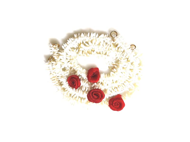 Pretty Charming Artificial Hair Gajra Strings and Bands (Set-4-str-red)