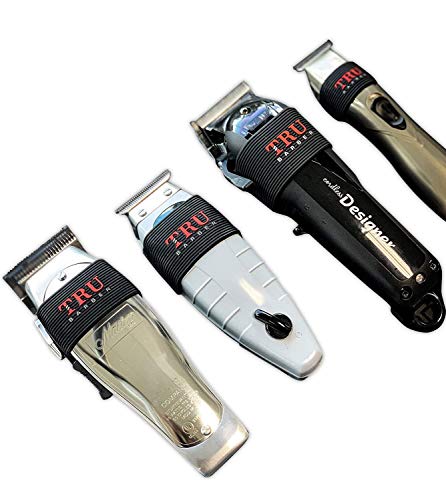 TRU BARBER clipper bands 4 PCS, clipper sleeve for barbers, clipper sleeve for barber tools, non slip, heat resistant (Black)