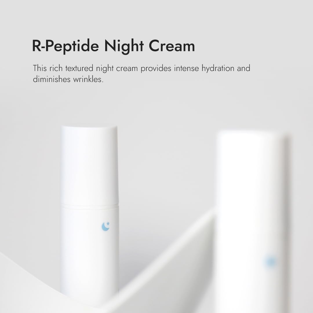 AS OF TODAY R Peptide Night Cream - Intensive Overnight Cream for Soothing, Comforting, Deep Hydration, Anti-Aging, Wrinkle Reduction with 1% Pure Peptide & 2% Niacinamide, Clean Beauty 1.35 fl oz.