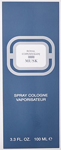 Royal Copenhagen Musk For Men. Cologne Spray 3.4 Oz (Pack of 3)