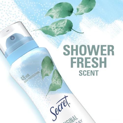 Secret Dry Spray Antiperspirant Deodorant for Women, 48hr Weightless Sweat & Odor Protection, Gentle on Skin, Shower Fresh Scent, 4.1 oz (Pack of 3)