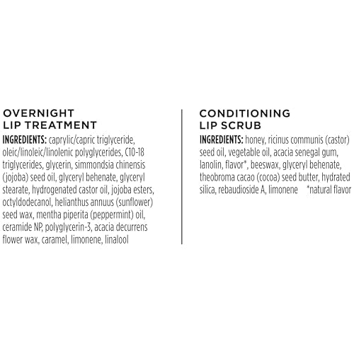 Burt's Bees Overnight Lip Sleeping Mask Stocking Stuffers, Exfoliating Scrub Restores, Hydrates & Smooths Lips to Reduce Fine Lines, Ceramide Infused Formula, Passionfruit + Ultra Conditioning(2-Pack)