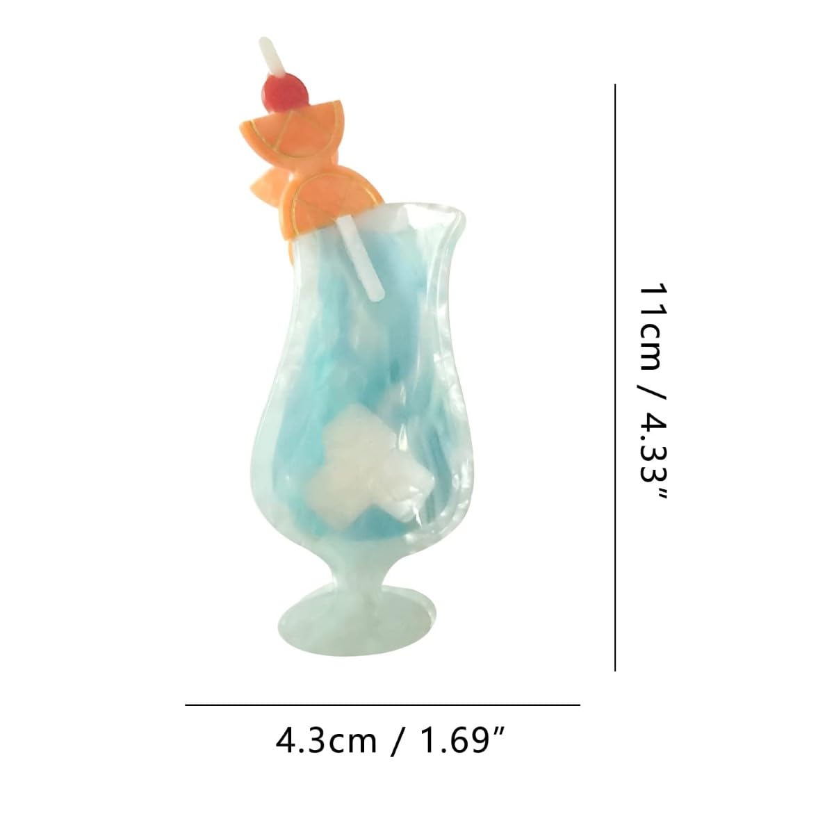 Blue Lagoon Hair Clip,Acetate Hair Clip,Small Claw Clip for Women, 1 Count (Pack of 1)