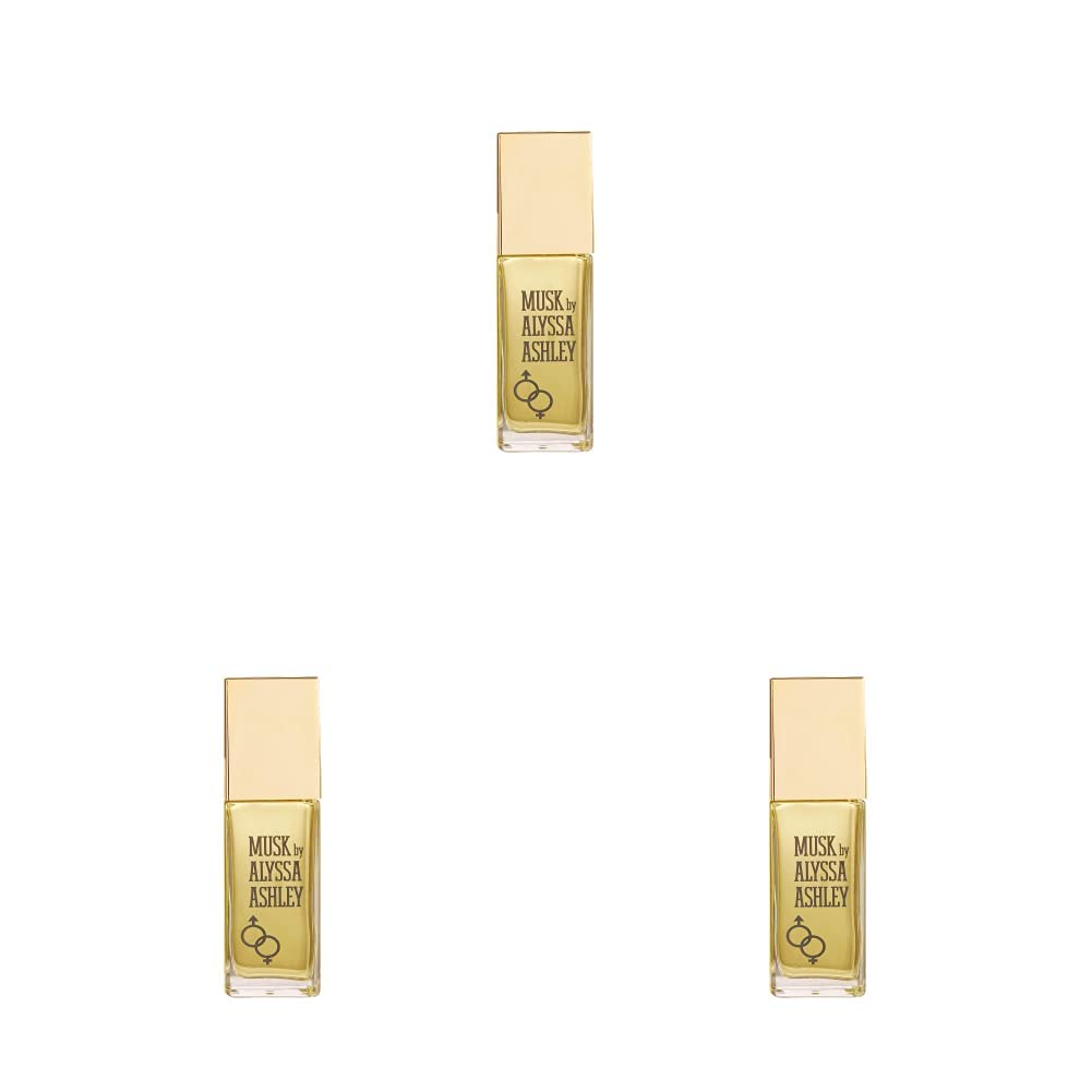 ALYSSA ASHLEY Musk Eau De Toilette Spray,Silver 1.7 Ounce (Pack of 3)