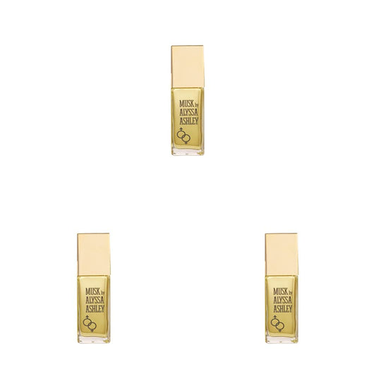 ALYSSA ASHLEY Musk Eau De Toilette Spray,Silver 1.7 Ounce (Pack of 3)
