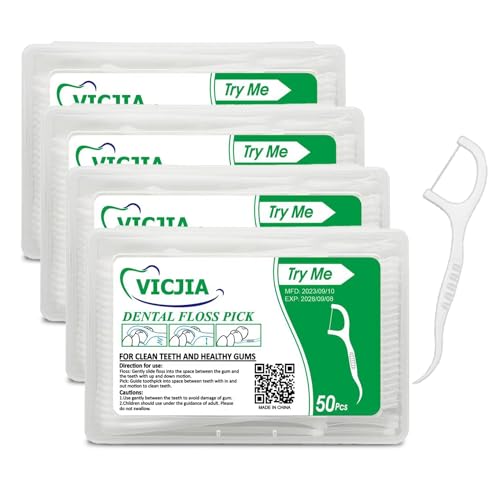 VICJIA Dental Floss Stick and Toothbrush, Portable Dental Floss Box, Home Pack of 500 Dental Floss Sticks (Pack of 500)