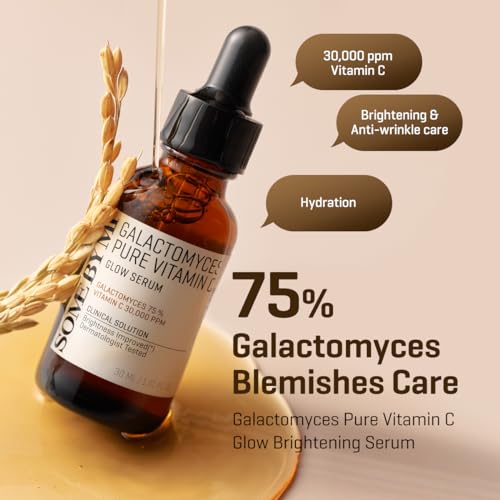 SOME BY MI Galactomyces Pure Vitamin C Glow Serum - 1.01Oz, 30ml - Korean Vitamin C Face Serum for Glow Glass Skin - Dark Spot Correcting Serum with Skin Texture and Elasticity Care - Korean Skin Care