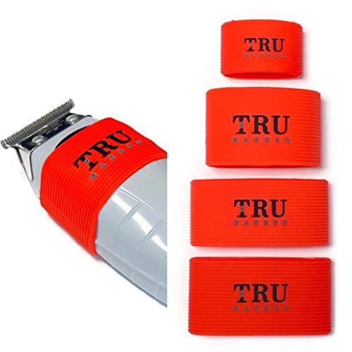 TRU BARBER clipper bands 4 PCS, clipper sleeve for barbers, clipper sleeve for barber tools, non slip, heat resistant (Black)
