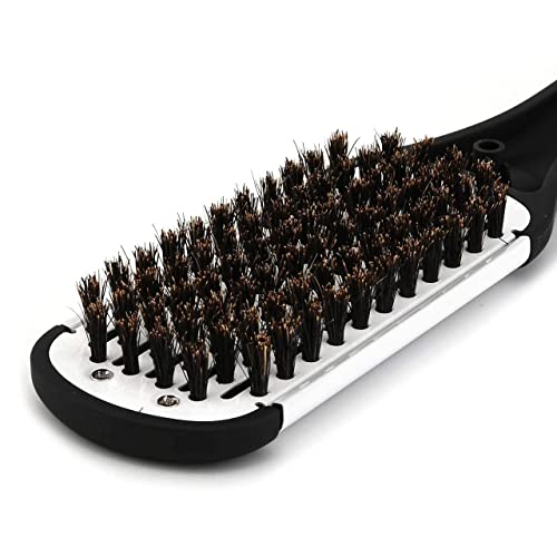 Aethland Double-Sided Boar Bristle Brush and Hair Straightening Comb for Smoothing and Styling