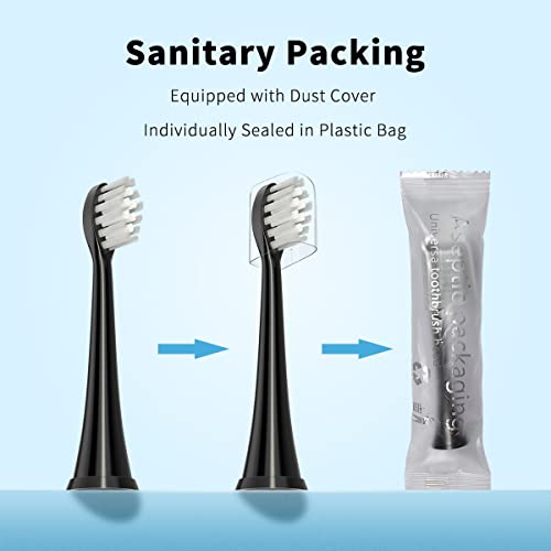 Replacement Toothbrush Heads Compatible with TAO Clean Electric Toothbrush Replacement Heads,5 Pack (Black)