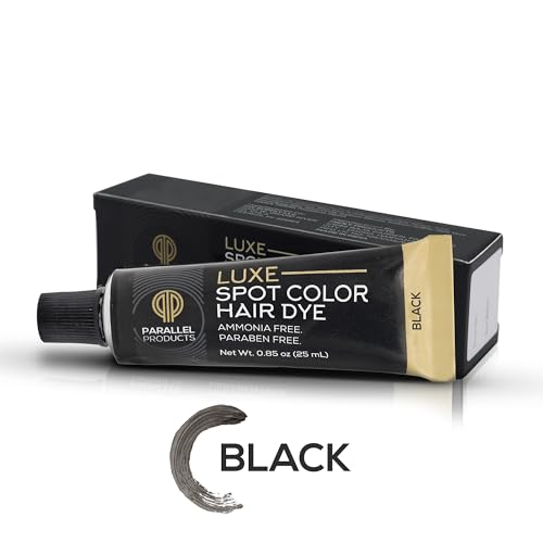 Parallel Products - Luxe Color (Black) - Cream Hair Dye - 25mL - Tint for Professional Spot Coloring - Covers Grey Hair - Root Touch-Up