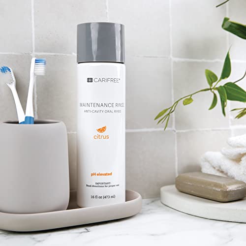 CariFree Maintenance Rinse (Citrus): Fluoride Mouthwash | Dentist Recommended Anti-Cavity Rinse | Xylitol | Neutralizes pH | Freshen Breath | Cavity Prevention | Alcohol Free
