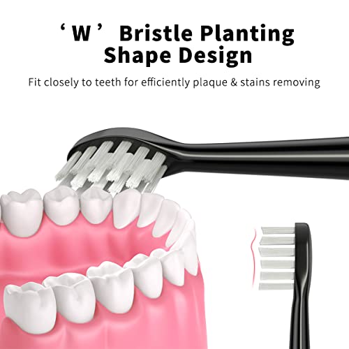 Replacement Toothbrush Heads Compatible with TAO Clean Electric Toothbrush Replacement Heads,5 Pack (Black)