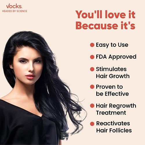 Vocks 5% Minoxidil for Women Hair Growth Treatment - Extra Strength - Clinically Proven - Unscented Foam - Anti Hair Loss and Promotes Thicker Fuller Hair - 4 Month Supply