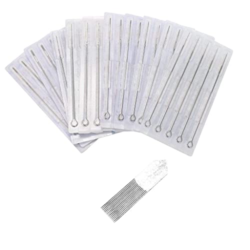 Tattoo Needles,New Star Tattoo Box Of 50#12 9F Flat Shader Premade Sterile Tattoo Needles Supply 1209F