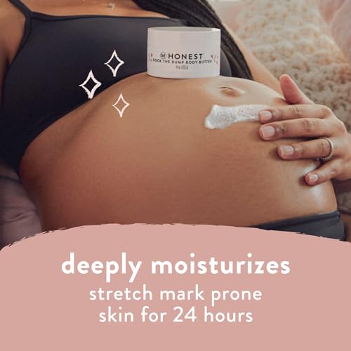 The Honest Company Honest Mama Rock The Bump Body Butter | Moisturizing Stretch Mark Cream | Shea Butter, Avocado Oil, Vitamin E | 4 oz