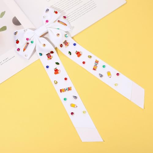 Back To School Hair Bows Pencil Hair Bows for Women Teacher Hair Bows Clips Accessories Hair Bow Clips Jeweled Crystal Pencil Hair Ribbon Bows Teacher Appeaciation Gifts School Outfits (Pattern K2)