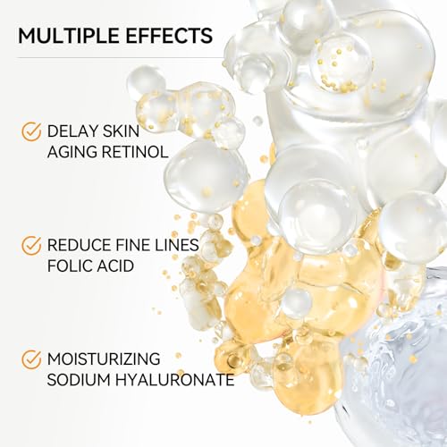 Vitamin C Serum for Face, BREYLEE Vitamin C Facial Serum, Moisturizing Face Serum, Anti Aging Serum for Skin Care, Brightening Skin with Hyaluronic Acid, Vitamin E, Retinol, 0.6 Fl Oz