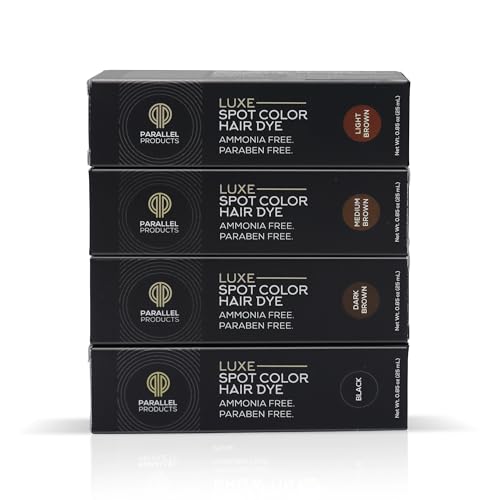 Parallel Products - Luxe Color (Black) - Cream Hair Dye - 25mL - Tint for Professional Spot Coloring - Covers Grey Hair - Root Touch-Up