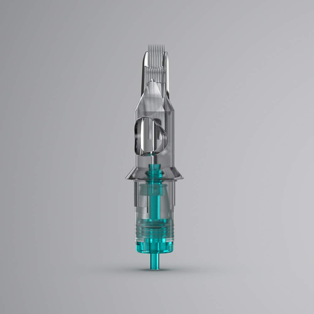 STIGMA Aquamarine Knight Tattoo Cartridges #12(23RM) 20Pcs Standard Disposable Tattoo Needle Cartridges with Membrane Curved/Round Magnum EN02B-20-OF1223RM
