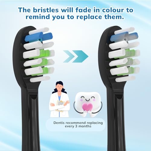 6 Pack Replacement Replacement Brush Heads for Waterpik Sonic Fusion Flossing Toothbrush Compatible with Sonic Fusion SF01/SF02 and Sonic Fusion 2.0 SF03/SF04- White with Caps