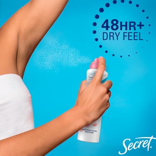 Secret Dry Spray Antiperspirant Deodorant for Women, 48hr Weightless Sweat & Odor Protection, Gentle on Skin, Shower Fresh Scent, 4.1 oz (Pack of 3)