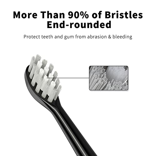 Replacement Toothbrush Heads Compatible with TAO Clean Electric Toothbrush Replacement Heads,5 Pack (Black)