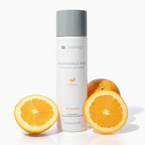 CariFree Maintenance Rinse (Citrus): Fluoride Mouthwash | Dentist Recommended Anti-Cavity Rinse | Xylitol | Neutralizes pH | Freshen Breath | Cavity Prevention | Alcohol Free